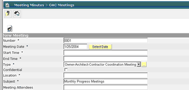 Meeting New Entry Screen 2